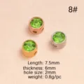 Perlina con foro in acciaio inossidabile e pietra portafortuna verde accessorio gioiello DIY - 8 Verde