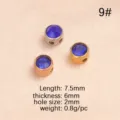 Perla in acciaio inox pietra natale piccolo foro accessorio gioiello collana fai da te - 9 Blu