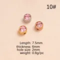 Perfora per gioielli fai da te in acciaio inossidabile con strass rosa, misura 7.5x6mm foro 2mm. - 10 Rosa