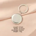 Silver stainless steel round locket keychain, compact and delicate DIY photo frame pendant. - Round Smooth Locket / Steel
