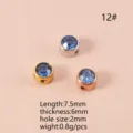 Perline pietra natale in acciaio inox accessori gioielli DIY 7.5x6mm foro 2mm pietra blu - 12 Blu Chiaro