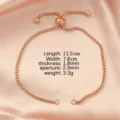 Pulsera de cadena deslizante de oro rosa, joyería ajustable de acero inoxidable elegante. - 1.8x11.5cm / Rosa oro