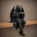 Halloween resin demon sitting figurine gothic home decor creative shelf ornament statue - Demon Cloak Reading