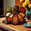 Wooden octopus charcuterie platter creative fruit tray snack board decorative home decor - Octopus Fruit Platter A