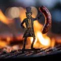 Αστείο μεταλλικό σουβλάκι Uncle Sam για υπαίθριο μπάρμπεκιου φωτιά κατασκήνωσης λουκάνικο - Θείος Σαμ
