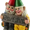 Cute couple garden gnome statue with romantic quote plaque for yard and outdoor decor - Gnome Couple Ornaments