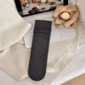 Koreanische dunkelgraue gerippte Damensocken, bequeme Alltagsstrümpfe für Herbst und Winter. - Einheitsgröße / Dunkelgrau (1 Paar)