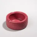 Cendrier de pneu rétro créatif en résine pour voiture bar décoration maison rouge env 9x4cm - Rose rouge