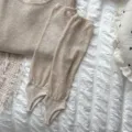Knit Stirrup Socks Women Solid Color Casual Long Stacks Socks For Daily Outfits - One Size / Khaki 1 Pair