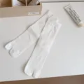 Chaussettes blanches à orteils pour femmes été fines respirantes chaussettes tabi unies - Taille unique / Blanc