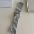 Solid color grey split toe socks for women, trendy Korean style knitted calf hosiery for daily wear. - One Size / Gray