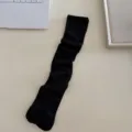 Black split-toe tabi calf socks, minimalist solid color daily wear variant, comfortable cotton. - One Size / Black
