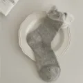 Chaussettes mi-hautes grises en dentelle à volants pour femme style ballet perle - Taille unique / Dentelle Perle Grise