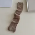 Women split-toe mesh socks summer thin solid color stack mid-calf hosiery new style - One Size / Coffee