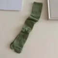 Green split toe calf socks for women, spring summer thin mesh tabi socks casual daily wear. - One Size / Green