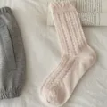 Chaussettes mi-hautes mignonnes style ballets roses, printemps été fines chaussettes creuses cœurs. - Taille unique / Rose