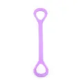 Detail view of purple 8-shape resistance band for yoga stretching, back shaping, and home fitness. - Purple