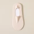 Damen thermische einfarbige flache Bootssocken in Beige rutschfeste unsichtbare Socken - 1 Paar / Hautfarben