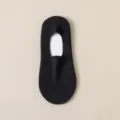 Schwarze Thermo-Samt flache unsichtbare Bootsocken für Damen, einfarbig rutschfest. - 1 Paar / Schwarz