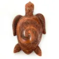 Tortuga marrón esculpida a mano para decoración de jardín, estanque y paisaje exterior. - Decoración de tortuga en círculo