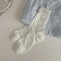 Damen süße weiße Rüschen-Wadenstrümpfe mit Kaninchen-Jacquard, süßer koreanischer Sommer dünn. - Einheitsgröße / Weiß