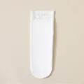 White women short socks with delicate lace trim, comfortable fleece-lined thermal sleep socks. - One Size / White