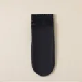 Winter thick plush fleece socks with delicate lace trim warm cozy black short socks apparel - One Size / Black