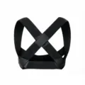 Black elastic posture corrector back support strap for adults yoga open shoulders fitness gear. - S / Black