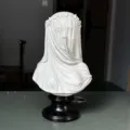 Resin Veiled Woman Bust Sculpture European Home Tabletop Decor Art Craft Ornament - Veiled Woman Ornament
