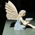 Resin fairy bird feeder statue, fairytale garden decorative figurine for outdoor living. - Angel Bird Feeder