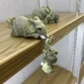 Cute elephant resin figurine set hanging shelf decor cute miniature animal ornament for home desktop - Elephant Set / Styrofoam Packaging / Gold