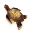 Figura de tortuga de madera tallada adorno de jardín escultura decoración para el hogar - Estatua de dos tortugas