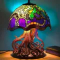 Kreative Quallen Buntglas LED Tischlampe einzigartige Heimdeko Beleuchtung Ornament für Zimmer. - Magische Pilzlampe E