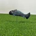 Harz Koi Fisch Gartenstecker, kreative bronzefarbene leuchtende Gartendekoration Deko. - Koi-Gartenstecker