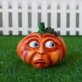 Halloween pumpkin head outdoor yard decoration funny party resin ornament scary prop statue - Style B / 15cm