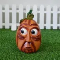 Halloween funny pumpkin head outdoor yard decoration party venue scary resin ornament props - Style D / 16cm