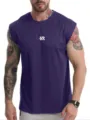 Débardeur de fitness sans manches pour homme séchage rapide sport gym entraînement respirant - Violet