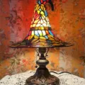 Gotische Buntglas Hexenhut Tischlampe Halloween Harz Nachtlicht Vintage Heimtextilien - Hexenhut-Leuchte Bunt