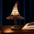 Gotische Buntglas Hexenhut Tischlampe, kreatives Halloween Nachtlicht fuer Zimmerdeko. - Hexenhut-Leuchte Schwarz