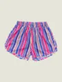 Men's colorful striped quick-dry beach shorts casual sports shorts with drawstring waist. - S / Style 4