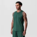Men's quick-dry mesh athletic tank top for outdoor running, fitness, and summer sports. - S / Dark Green