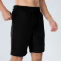 Pantaloncini Corduroy Neri Uomo Casual Coulisse Elastico in Vita Bermuda Eleganti - Taglia S / Nero