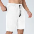 Pantaloncini uomo corduroy coulisse bianco casual estate spiaggia vestibilita comoda - Taglia S / Bianco