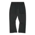 Men's stylish black cargo trousers featuring panel design, drawstring waist, and casual fit. - S / Black