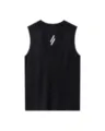 Men's quick-dry sports running vest summer breathable sleeveless fitness gym athletic shirt. - S / Tops / Black