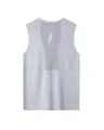 Detail view of the lightweight men's quick-dry sports tank top, breathable mesh back panel. - S / Tops / Light Gray