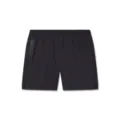 Men's black athletic sports shorts with zipped pocket and breathable waist variant option. - S / Black