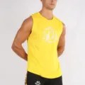 Canotta da fitness senza maniche gialla da uomo maglia sportiva asciugatura rapida palestra - Giallo