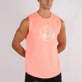 Canotta fitness uomo corallo senza maniche, maglia sportiva traspirante per allenamento. - Rosa