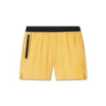 Men's summer casual sports shorts with black waistband and zipper pocket for beach and outdoor wear. - S / Yellow